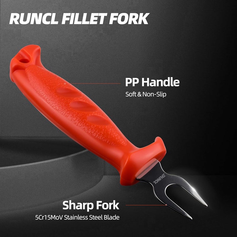 PROBITE RUNCL Fishing Fillet Knife Combo Set, Fishing Tools Kit With 7" Fillet Knife, Fillet Fork, Knife Sharpener and Fish Scaler Remover, 4 Pieces fishing Kit Tool, Perfect for Fresh or Saltwater - Image 5